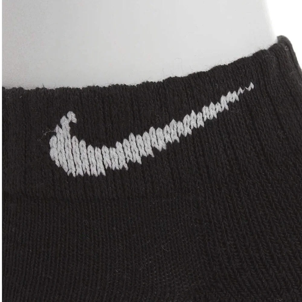 Nike Black Low Cut Athletic Socks 3 Pair Comfort Cotton Cushioned Size 6.5-12